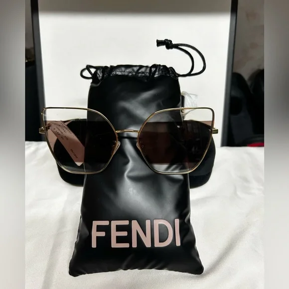 FENDI Cat Eye Sunglasses w/ Case and Cleaning Cloth - Picture 3 of 9